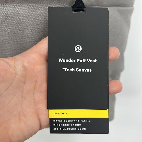 Lululemon Mens Wunder Puff Vest Tech Canvas NWT Sz L Mid Warmth in Gull Gray - Picture 6 of 13